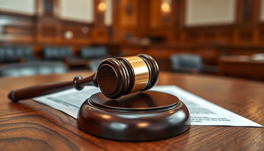 Wooden judge's gavel on legal documents symbolizing justice in San Diego County.