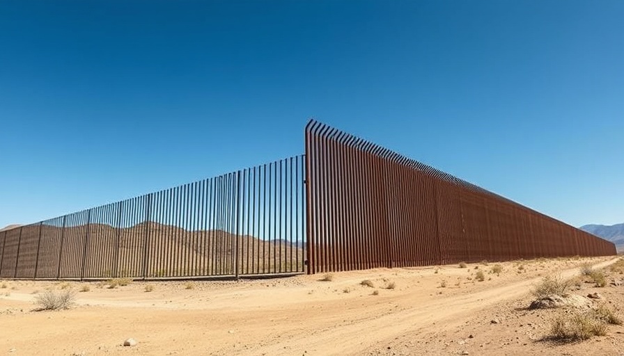 Tall metal border fence highlighting division, illustrating racism in U.S. immigration laws.
