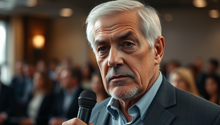 Older man holds microphone during discussion on gerrymandering in California.