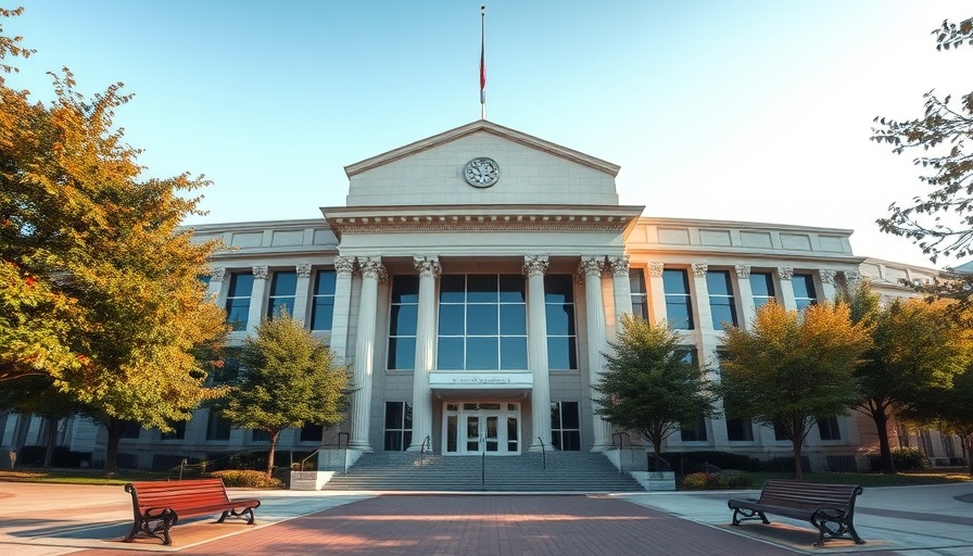 Modern courthouse building in California under a clear sky