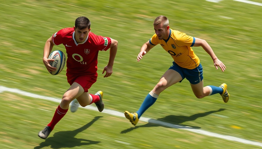 Fresno State Rugby intense match on grassy field.