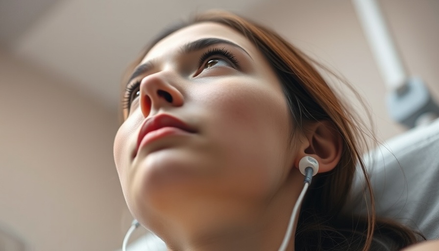 Young woman undergoing medical electrode treatment, related to acupuncture treatment for Ramsay Hunt syndrome.