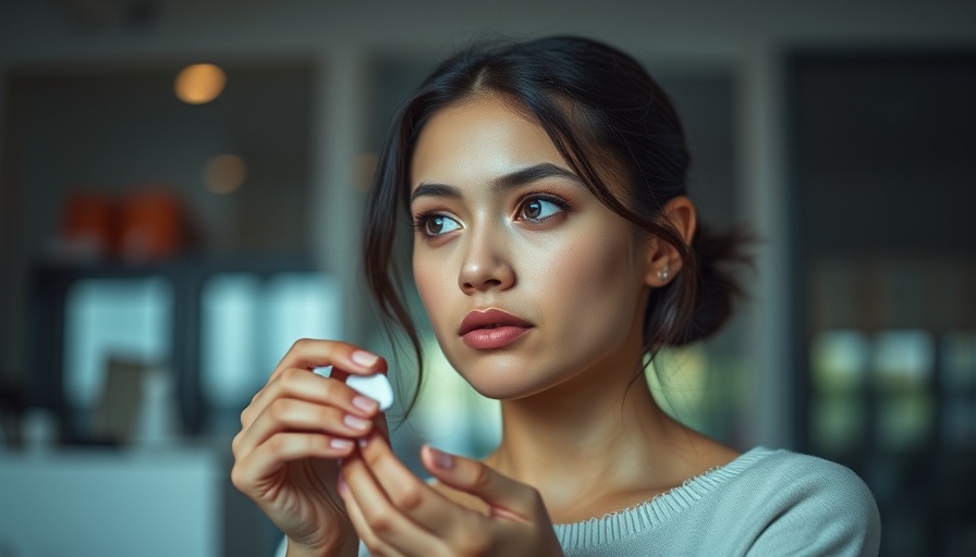 Thoughtful woman considering medication indoors, highlighting beta blockers risks for women.