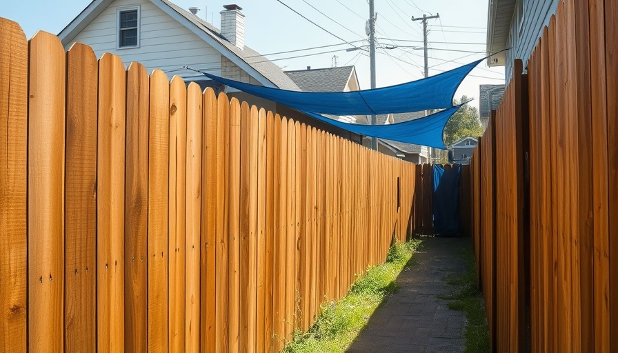 Suburban home with wooden fence and blue tarp in Placentia