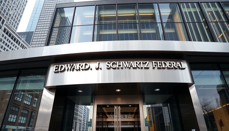 Entrance of Edward J. Schwartz Federal Building in San Diego.