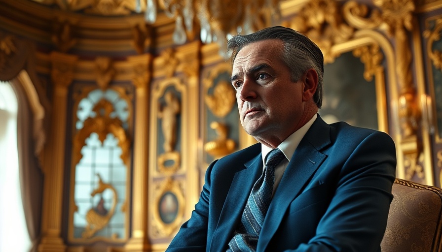 Thoughtful mature man in ornate room, representing California federal government shutdown.