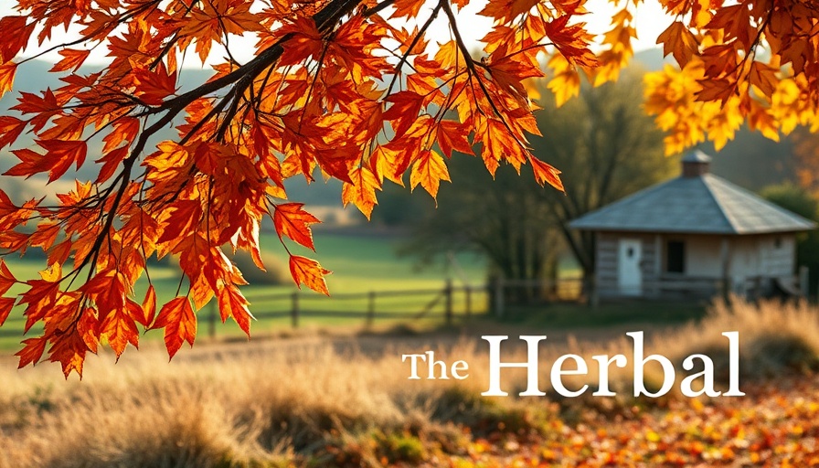 Essential Herbal Magazine cover with autumn leaves and serene background