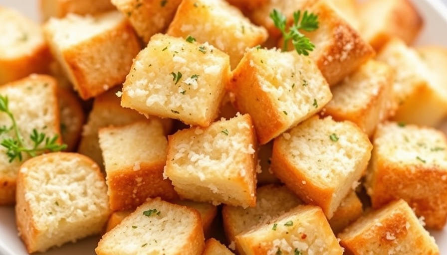 Garlic Parmesan Sourdough Croutons