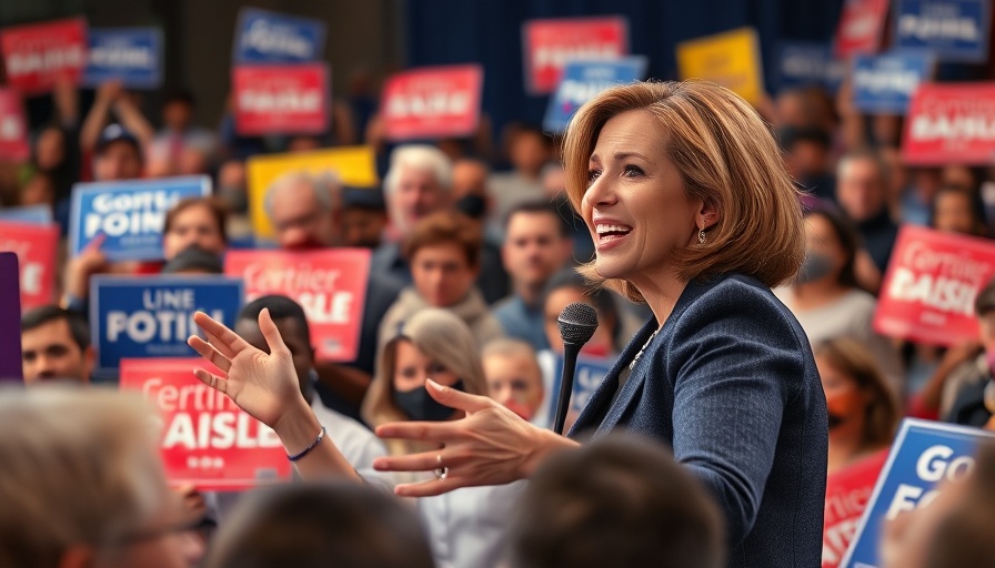California gubernatorial election 2026: female politician addressing crowd.