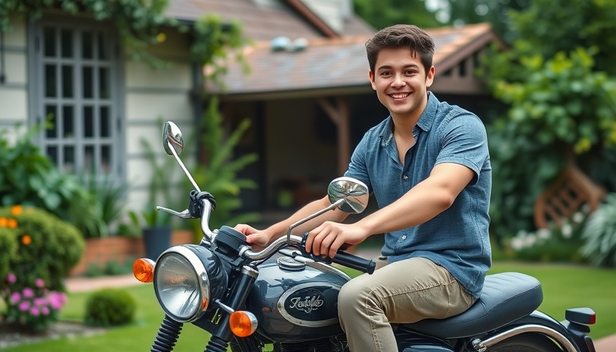 Young man on motorcycle, connected to C.A. Gilchrist memoir.
