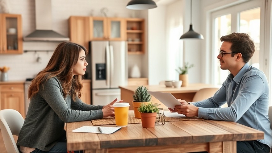 Young couple discussing North County real estate challenges with realtor.