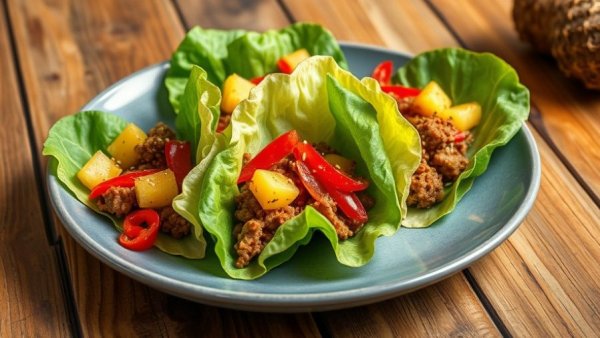 High-fiber meals under 40 minutes: lettuce wraps with beef.