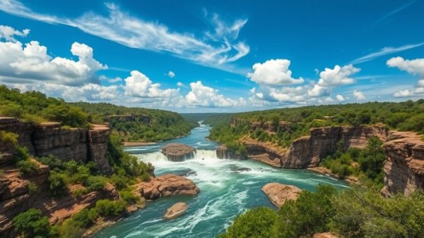 Rushing waters at Pedernales Falls, Johnson City Texas outdoor adventures.
