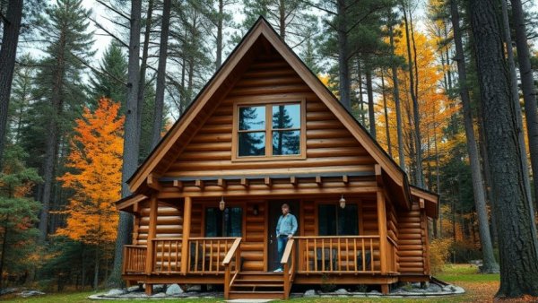 Luxurious A-frame cabin for glamping in Texas, nestled among trees.