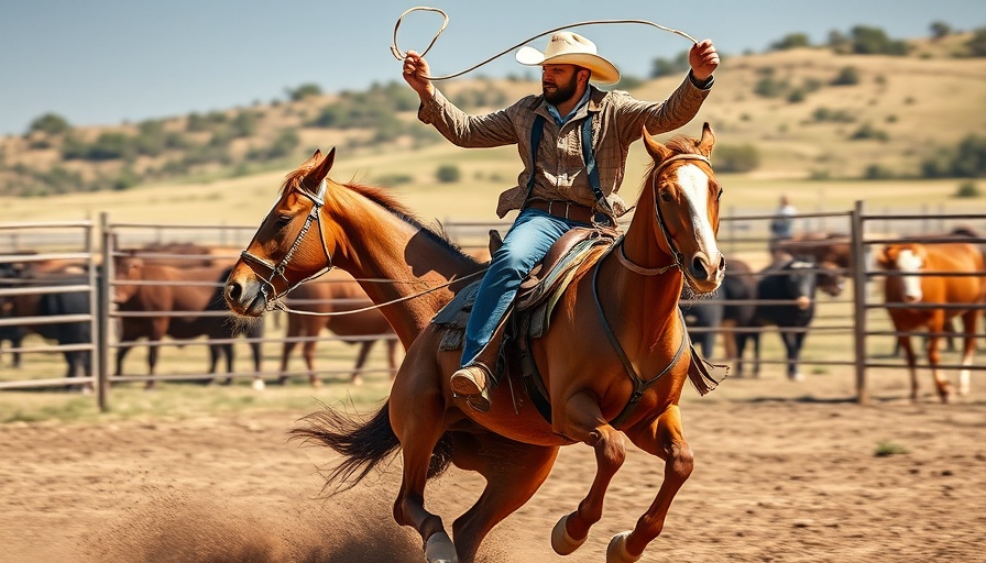 Cowboy riding at George Ranch Historical Park, showcasing skill.