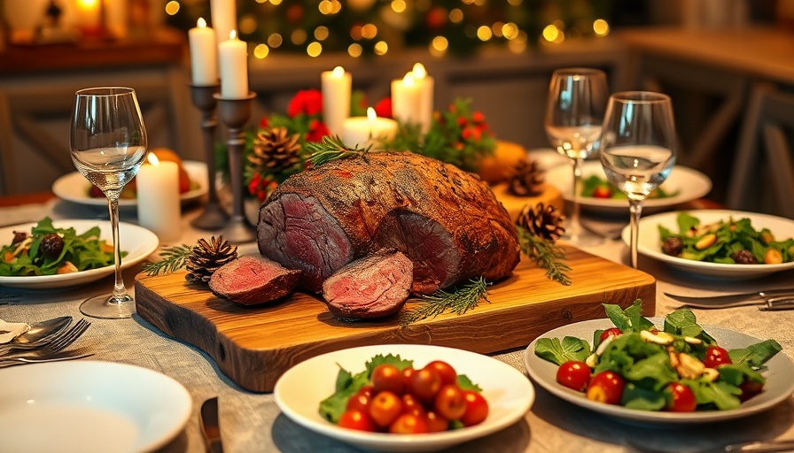 Texas Beef Recipes for Holiday Entertaining dinner setup.