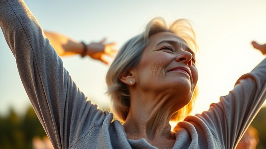 Determined woman stretching outdoors in morning light, symbolizing health transformation.