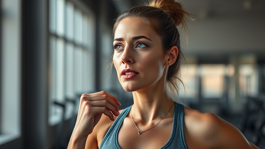 Inspired woman in athletic wear post-workout, embodying personal transformation and resilience.