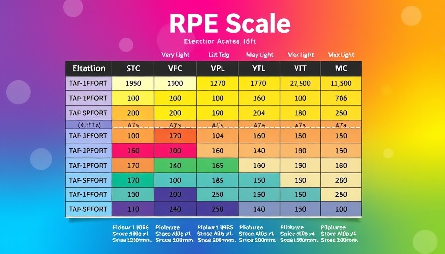 RPE scale chart for workout intensity.