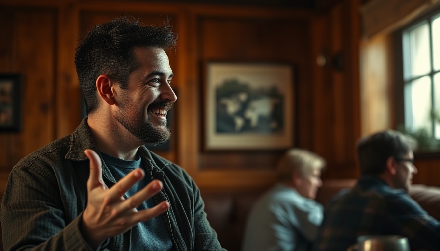 Casual conversation scene highlighting morning quiet time benefits, indoors.