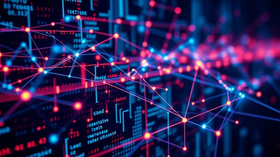 Abstract AI network showcasing brand visibility in a digital world.