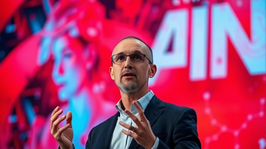 Speaker discussing AI in mining, critical metals discovery focus.