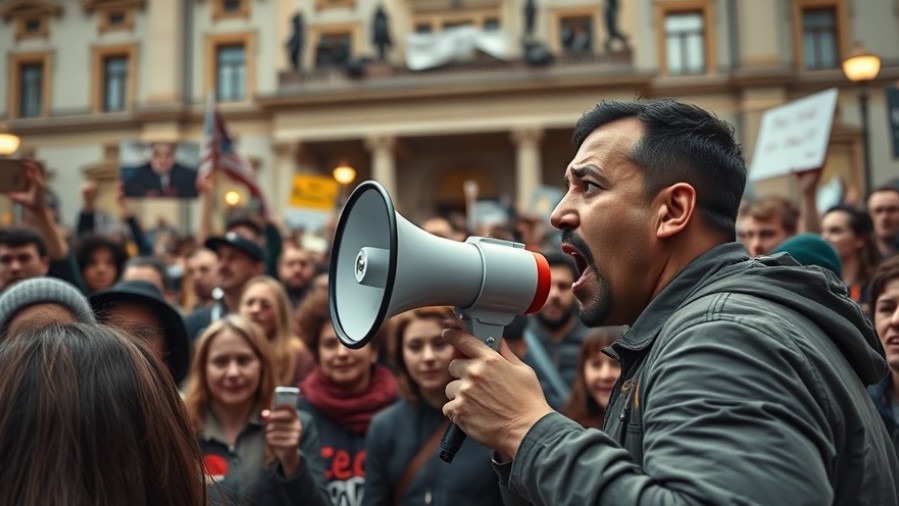 Protesters with signs advocating against gun control in front of historical building