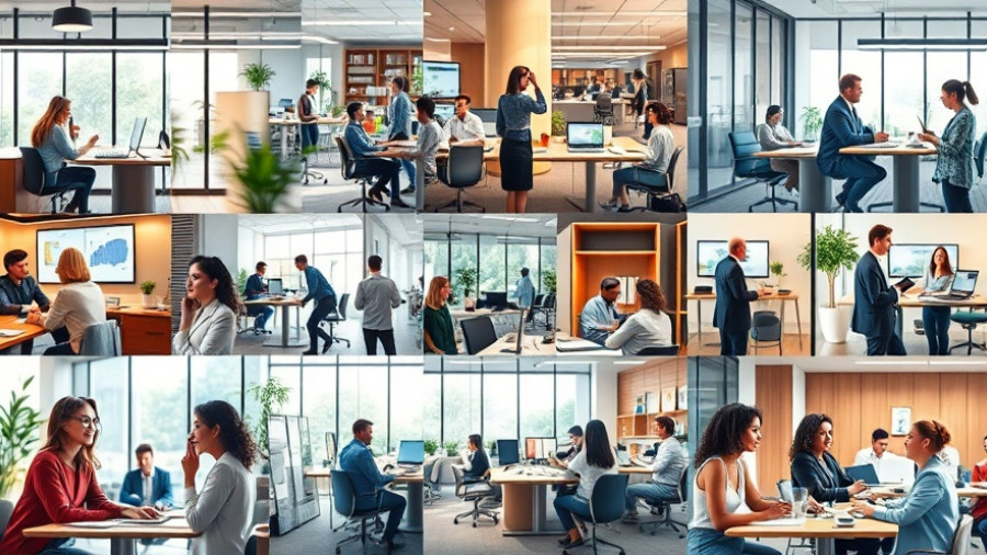 Collage representing diverse return to office strategies in modern environments.