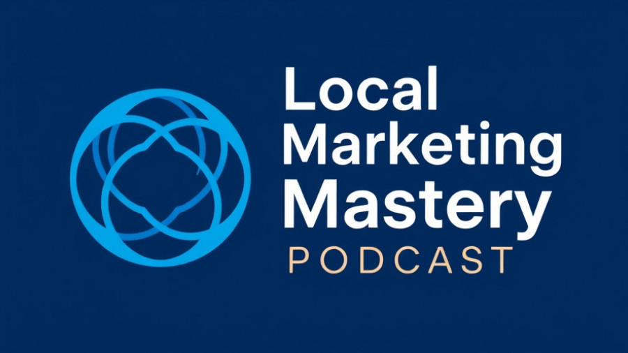 Podcast logo design with bold text and geometric elements.