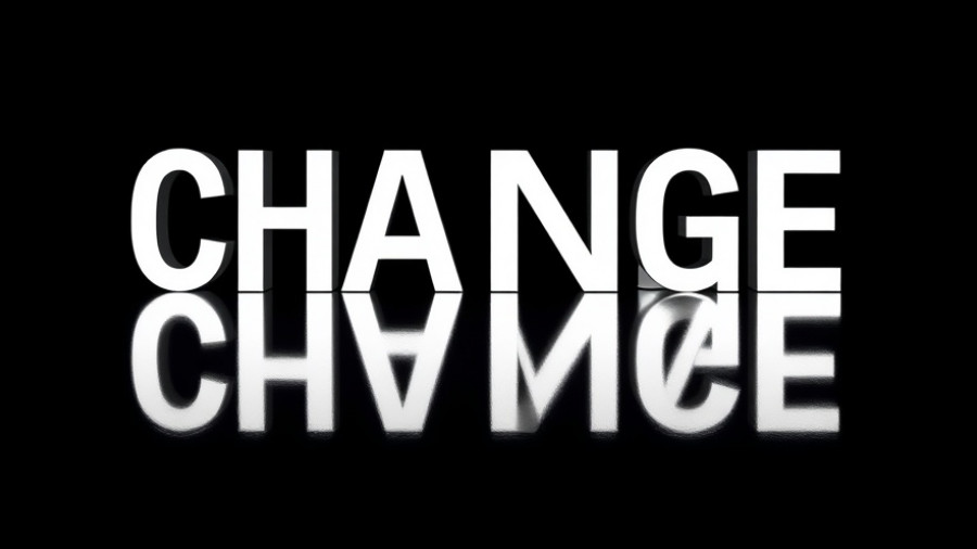 The word 'CHANGE' illuminated on dark background reflecting on the floor, showcasing transformation and the importance of marketing fundamentals.