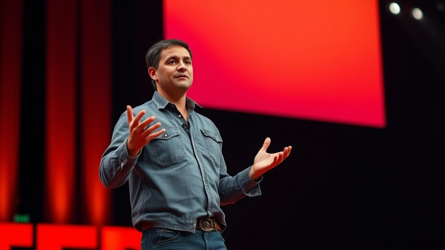 Speaker discusses AI-generated video creation at TED.