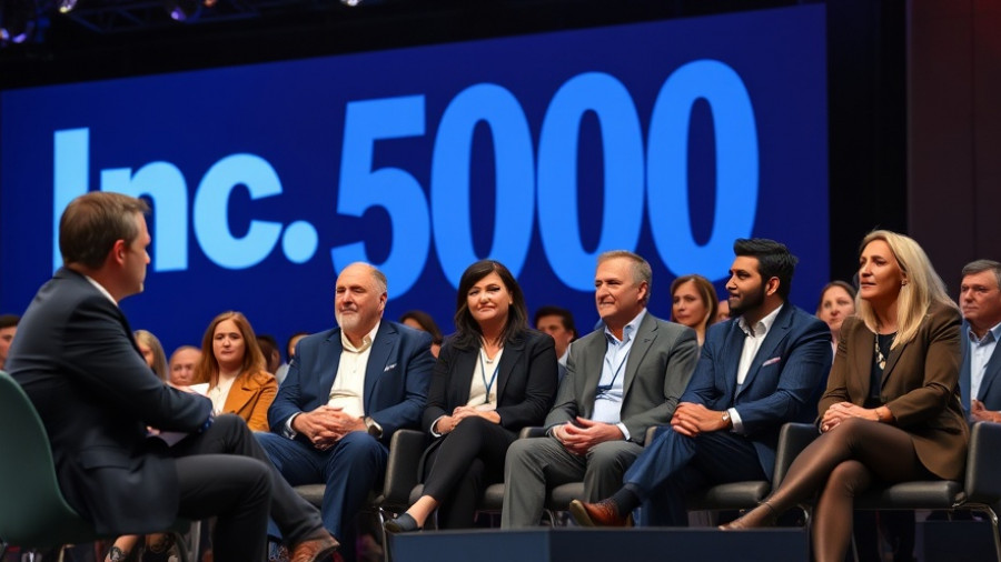 Leaders discussing types of leadership at Inc. 5000 event.