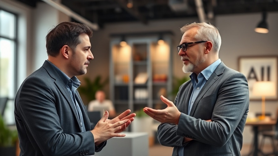 Discussing AI search impact on business visibility in a modern studio setting.