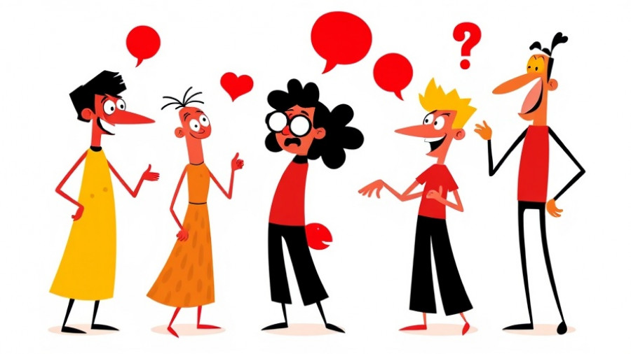 Abstract illustration of characters communicating for clear expectations.