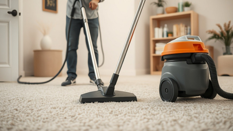 Cleaning a carpet with machine and Mr. Clean Magic Eraser nearby.