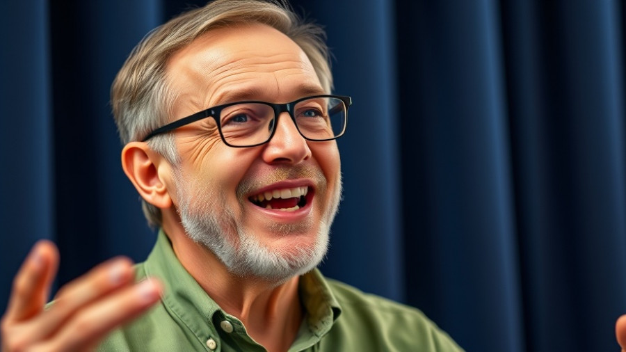 Animated speaker discussing contagion and connection in sports.