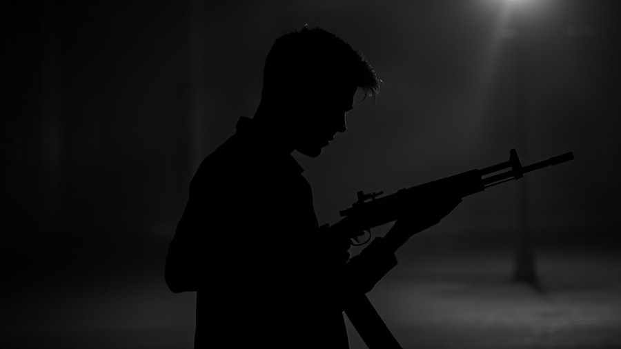 Silhouette of person with rifle, representing gun crime policies.