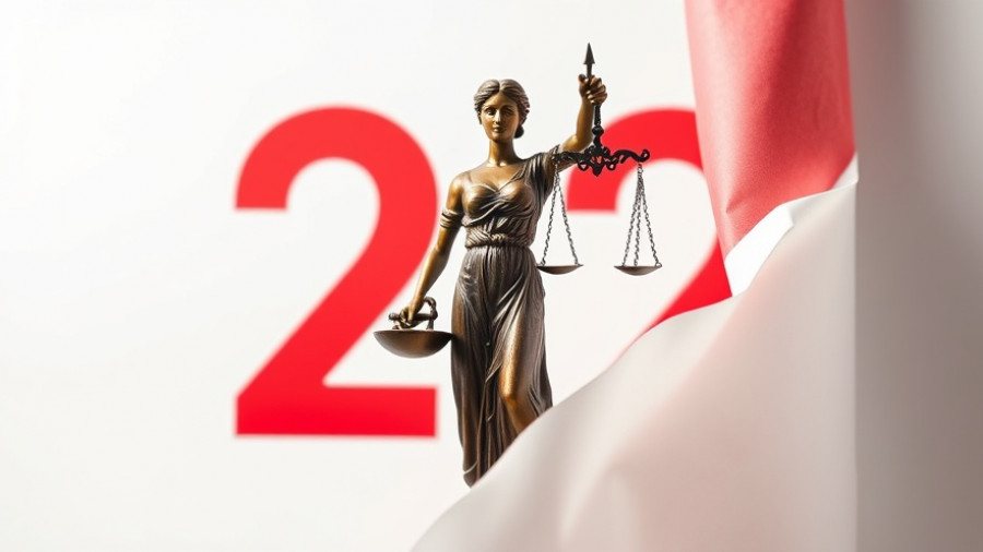 Statue of Justice with red number two backdrop referencing Illinois public transit carry ban Supreme Court.