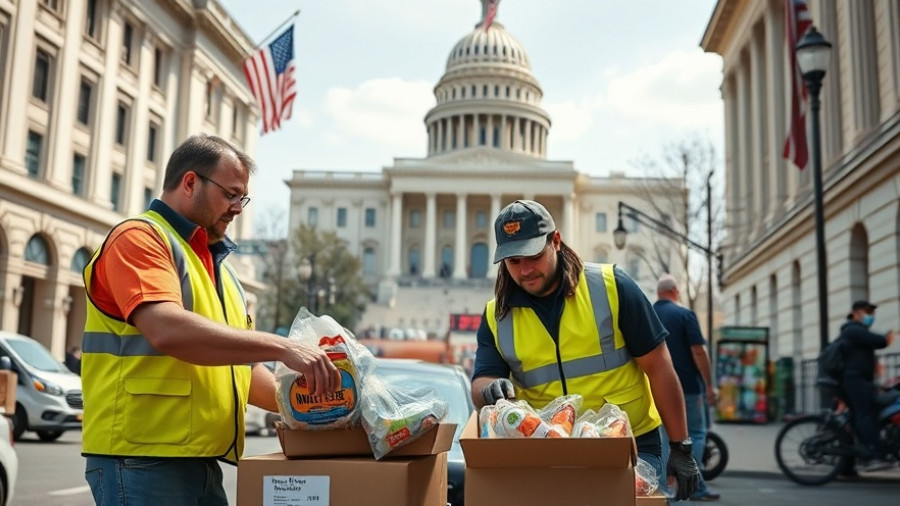 Volunteers distribute food during government shutdown, SNAP benefits.