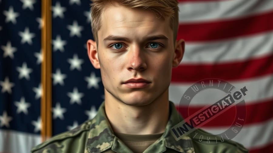 Patrick Tate Adamiak's Case portrait of a young man in uniform.