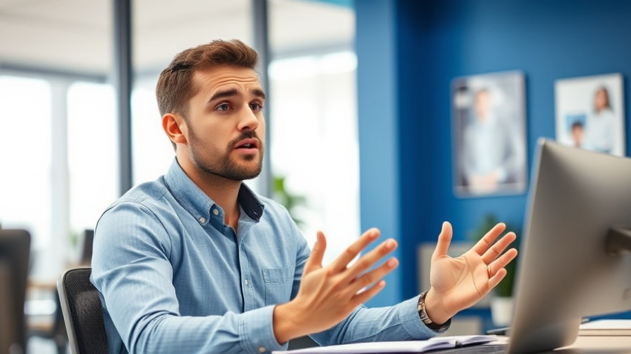 Energetic man discussing remodeling design value in office setting