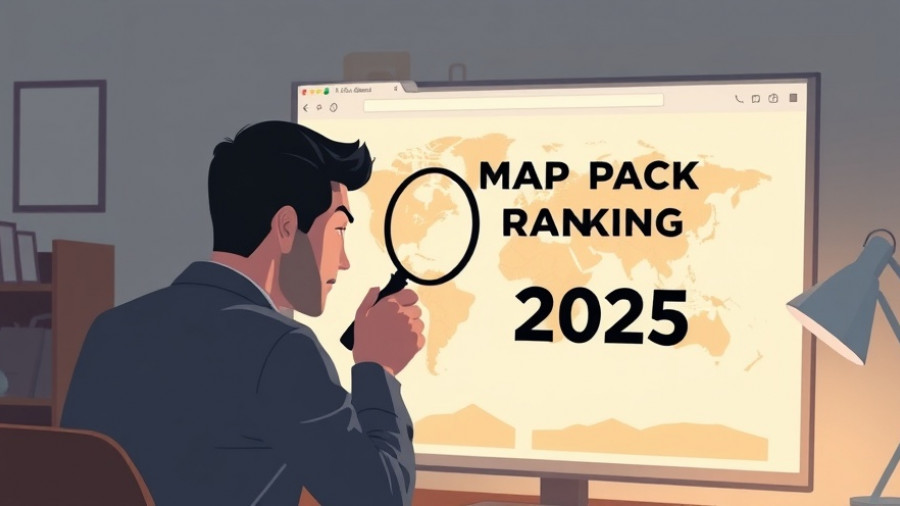 Digital illustration on guarantee map pack rankings with map and text in focus.