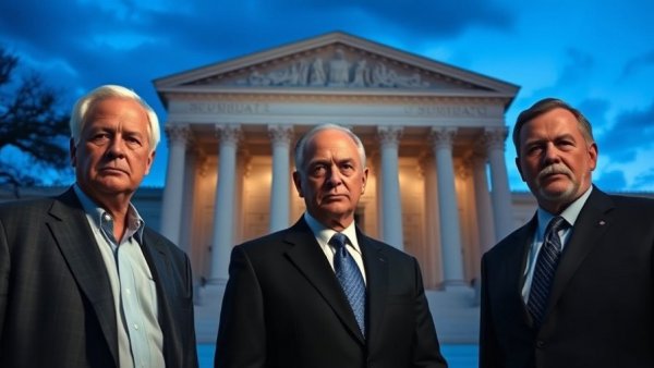 Washington D.C. scene hinting at constitutional rights violations with Supreme Court backdrop.