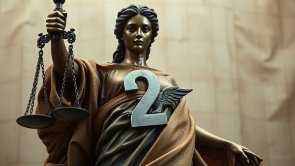 Artistic depiction of Lady Justice for firearm possession rights context.