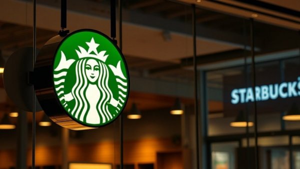 Illuminated Starbucks sign symbolizing Veterans Day Coffee Offer indoors.