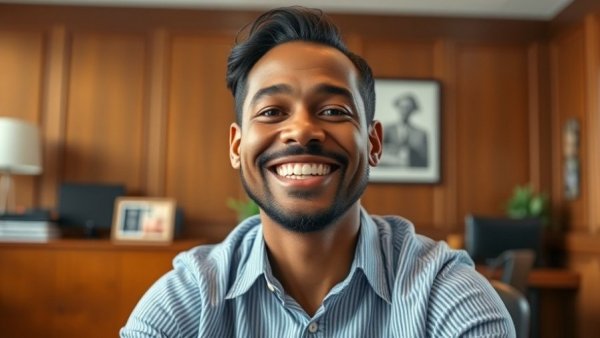 AI vs Human Friendship in a cozy office with humorous text message.