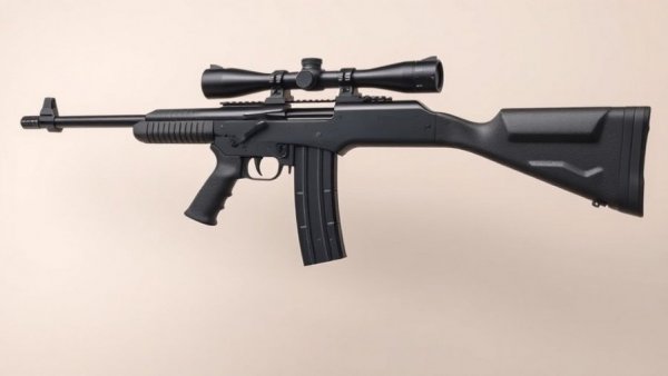 Sleek lever-action rifle displayed on a plain background, user experience in technology.