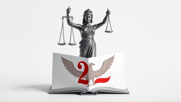 Statue of Justice on book with Second Amendment theme, minimal design.