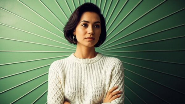 Confident woman's portrait, reimagining caregiving innovation