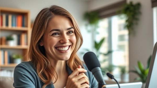 Smiling woman in home office discussing Boutique Fitness Studio Strategies.